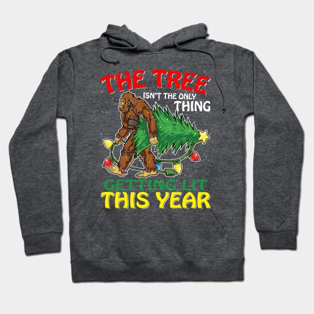 Christmas Bigfoot The Tree Isn't The Only Thing Ugly Xmas T-Shirt Hoodie by intelus